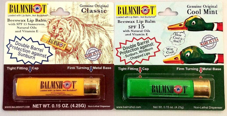 BALMSHOT Lip Balm Two Pack of Classic Cool Mint