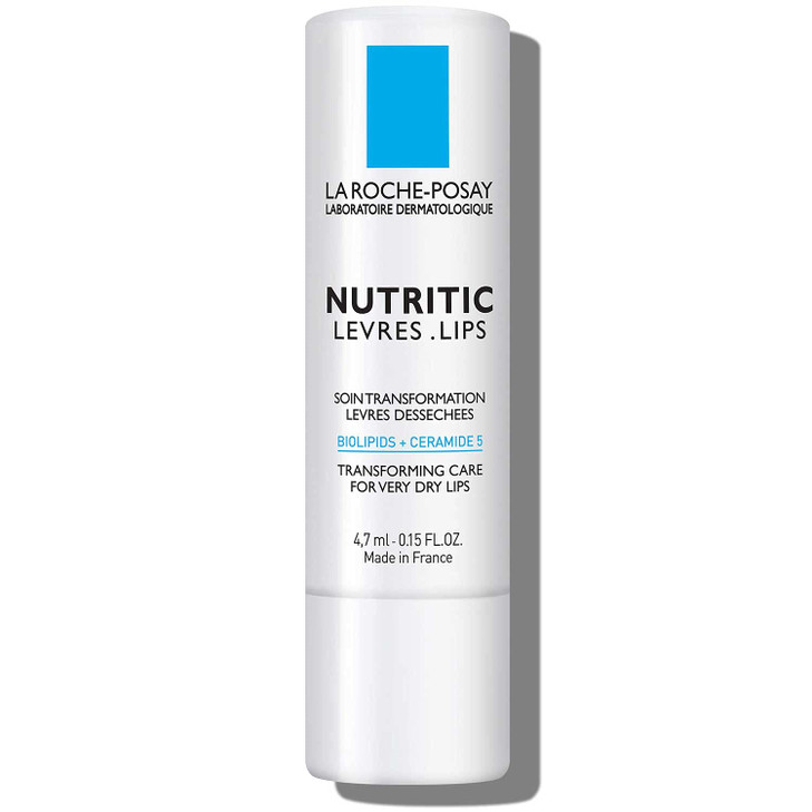 La RochePosay Nutritic Lip Balm for Very Dry Lips Soothes and Repairs Chapped Lips with Shea Butter and Ceramides 015 Fl