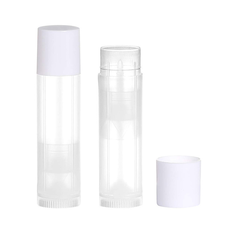 100 Sets Empty Lip Balm Tubes Bulk Round with Caps for DIY Lipstick Homemade 316 OZ 55 ML Clear BPA Free 100 Tubes and C
