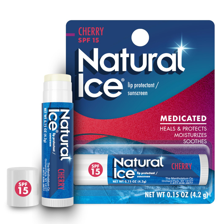 Natural Ice Cherry SPF 15 lip balm Cherry Flavor 015 Ounce Pack of 12