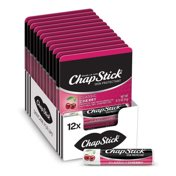 ChapStick Classic Cherry Lip Balm Tube Flavored Lip Balm for Lip Care on Chafed Chapped or Cracked Lips 015 Oz Pack of 1