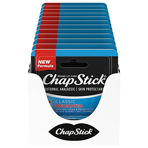 ChapStick Classic Medicated Lip Balm Tubes Chapped Lips Treatment and Skin Protectant 015x12 Oz