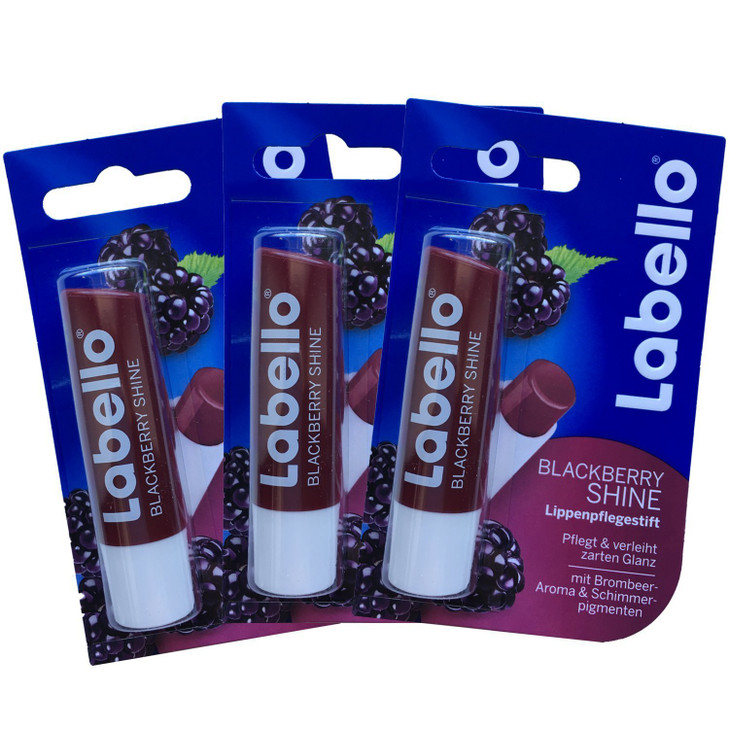 Labello Blackberry Shine Lip Balm 48g55ml 3 Pack