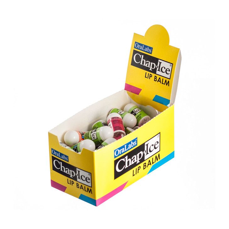 ChapIce Premium and Traditional Lip Balm for Chapped Dry or Windburned Lips Pocket Size Display with Assorted Flavors Ch