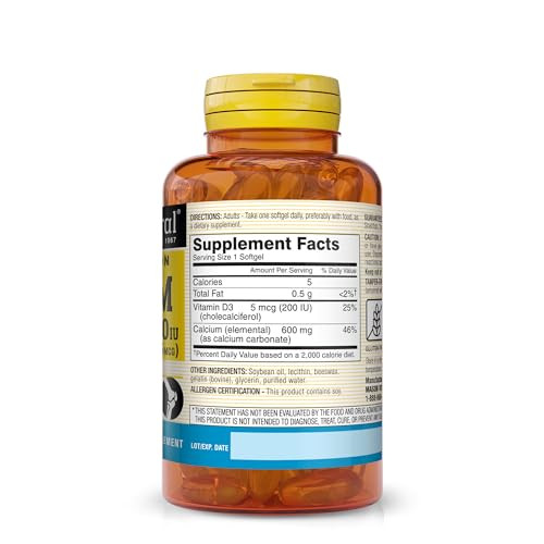 MASON NATURAL Fast Absorption Calcium with Vitamin D3 - Strengthens Muscle Function, Supports Healthy Bones and Overall Health, 60 Softgels online at globaldelivered