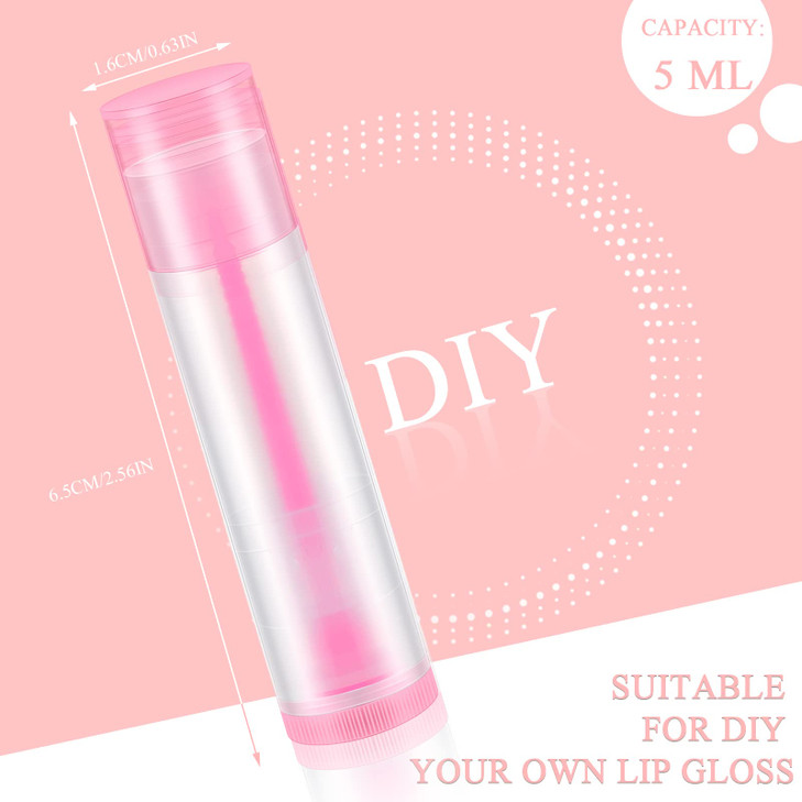 Sumind 300 Pcs Lip Balm Tubes Empty Plastic Lip Gloss Balm Containers Twistup Empty Lipstick Tubes with Caps for DIY Hom
