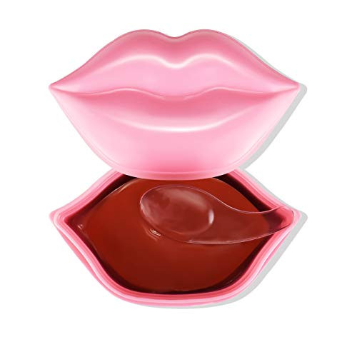 20Pcs Lip Mask SheetPink Moisturizing Plumping Patches Gel Treatment Masks for Dry Lips Plump Collagen Overnight Sleepin