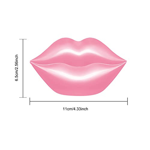 20Pcs Lip Mask SheetPink Moisturizing Plumping Patches Gel Treatment Masks for Dry Lips Plump Collagen Overnight Sleepin