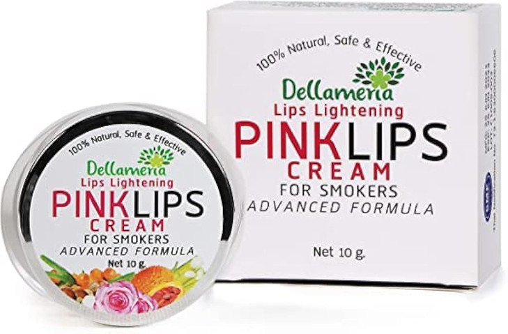 Dellameria Pink Lip Cream for Dark Lips Lip Bleaching Natural Pink Tint Lip Balm Repairs Dry Cracked Lips in 7 Days For
