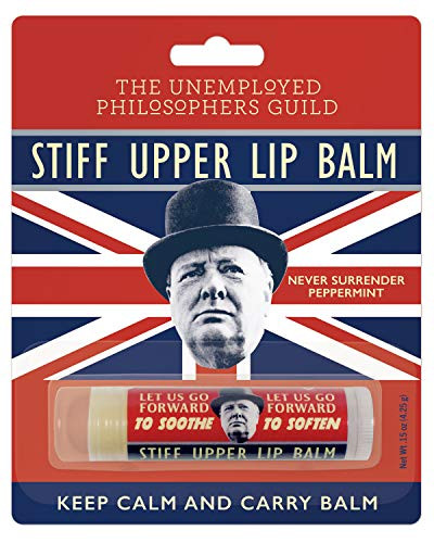 The Unemployed Philosophers Guild Winston Churchill Stiff Upper Lip Balm Peppermint Flavored CrueltyFree and Made in the