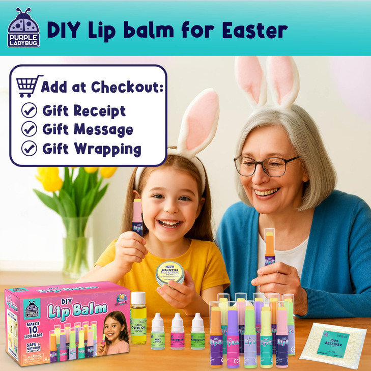 PURPLE LADYBUG DIY Lip Balm Making Kit Girls Valentines Gift Idea for 812 Tweens Teens Gifts for 9 10 Year Old Girls Nat