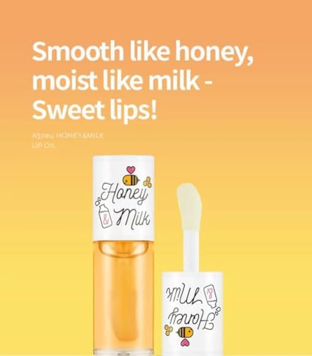 APIEU Honey Milk Lip Oil I Korean Lip Oil LongLasting Moisture Nourishing Extracts Smooth Finish Lightweight