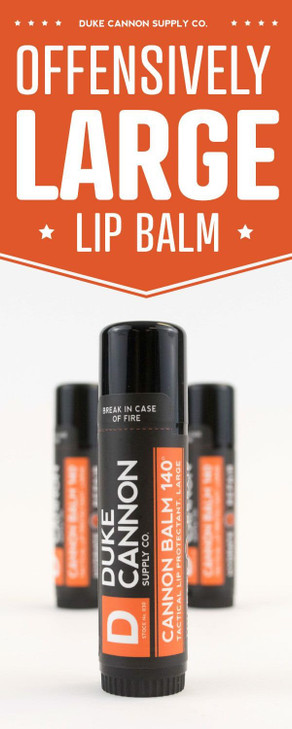Duke Cannon Balm 140 Tactical Lip Protectant Blood Orange Mint Flavored Lip Balm for Men with SPF 30 Large Size Premium