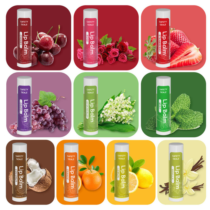 20 Pack Natural Lip Balm Bulk with Vitamin E and Coconut Oil Valentines Best Choice Moisturizing Soothing and Repairing