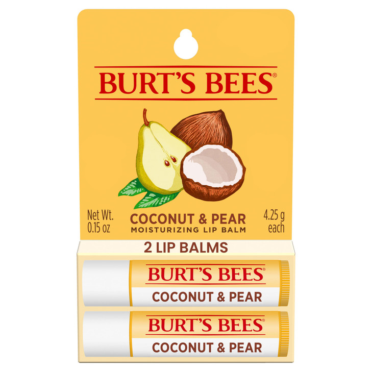 Burts Bees Lip Balm Coconut and Pear Lip Moisturizer With Responsibly Sourced Beeswax TintFree Natural Origin Conditioni