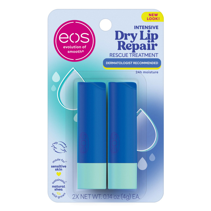 eos The Hero Lip Repair 24HR Moisture for Severely Dry Lips Natural Strawberry Extract Hypoallergenic Moisturizing Lip B