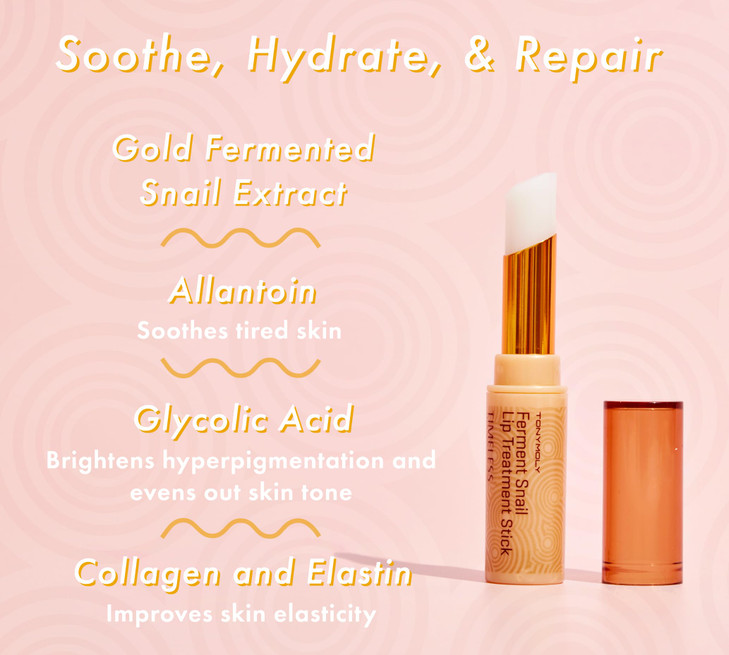TONYMOLY Timeless Ferment Snail Lip Balm Korean Moisturizing Lip Balm for Dry Chapped Lips Nourishing Snail Mucin Formul