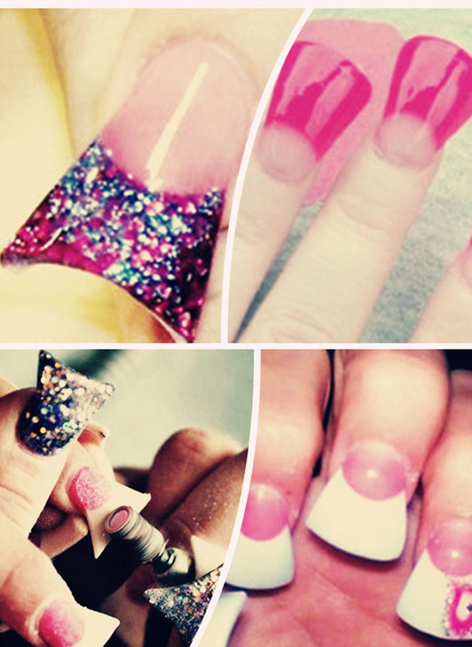 enForten 500 pcs Clear Crystal Duck Feet Style Duck Nail Tips Wide French False Nail Tips Acrylic Nail online at globaldelivered