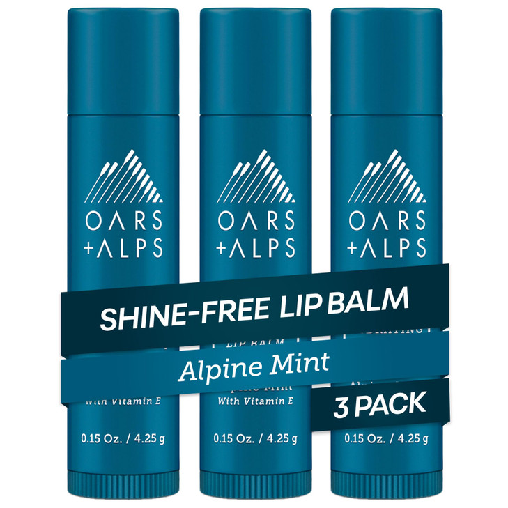 Oars Alps Clear Lip Balm for Men Women Ultra Hydrating Lip Care Infused with Vitamin E Moisturizing Nourishing Paraben S