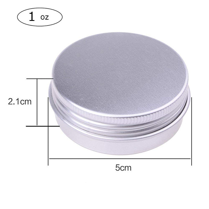 30 ml1 oz24 Pack Silver Aluminum Round Lip Balm Tin Storage Jar Containers with Screw Cap for Lip Balm Cosmetic Candles
