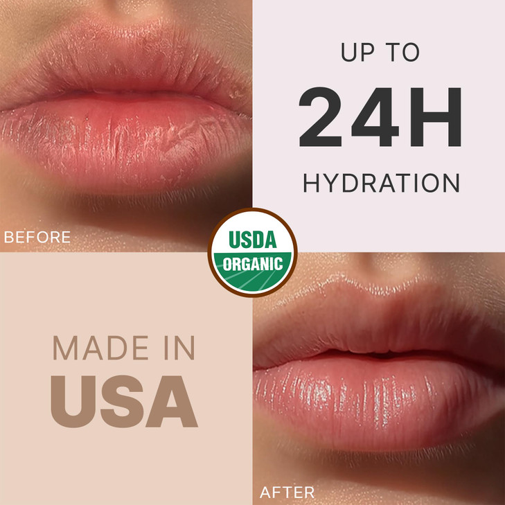 USDA Organic Lip Balm USA Made with Natural Ingredients 4 Pack Unflavored Chapstick for Dry Lips Birthday Gifts for Her
