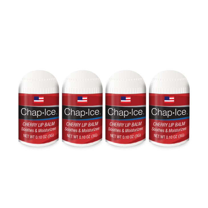 Lot of 4 Oralabs Chap Ice Cherry Lip Balm Mini Cute Bonus Pack