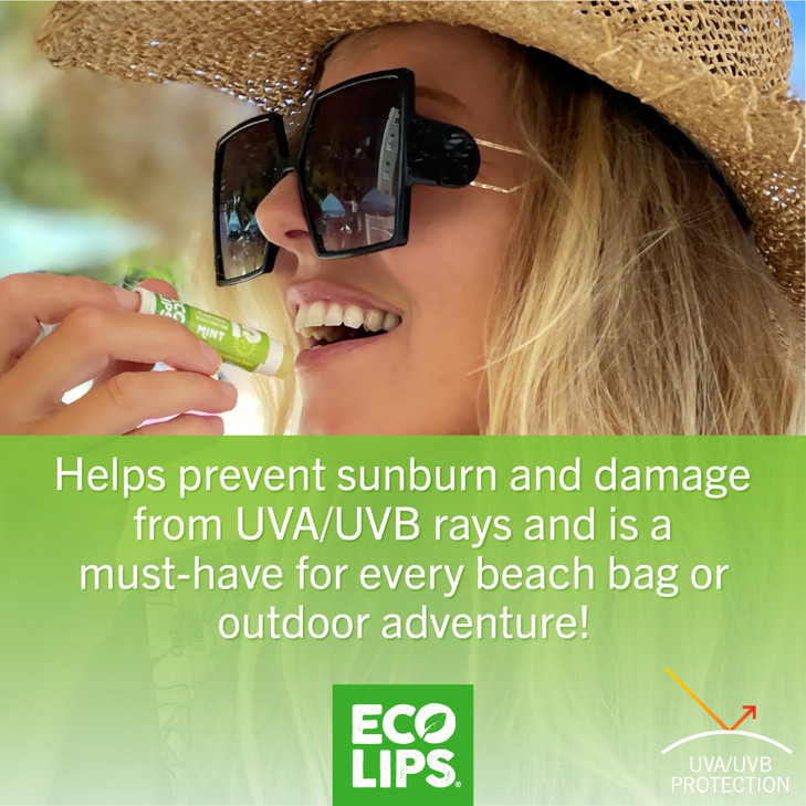 Eco Lips Classic Mint Broad Spectrum Sunscreen Lip Balm 6Pack 100 PlasticFree Plant Pod Packaging Made in USA