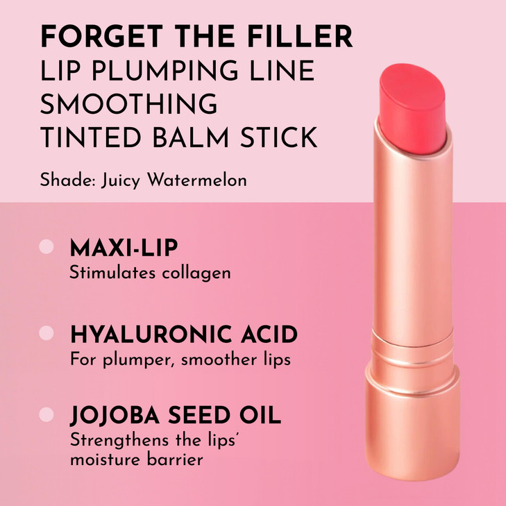 LAWLESS Womens Forget the Filler Lip Plumping Line Smoothing Tinted Balm Juicy Watermelon 01 Ounce 29 ml