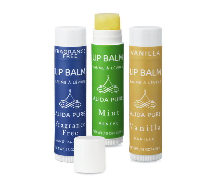 ALIDA PURE Favorites Lip Balm Collection Vegan Set Bees Wax Free Coconut Oil Free with Organic Jojoba and Avocado Oil Vi
