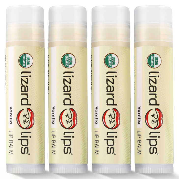 LizardLips Natural Lip Balm Vanilla USDA Certification Lip Moisturizer TravelFriendly Everyday Care Fun Quirky Beach Vac