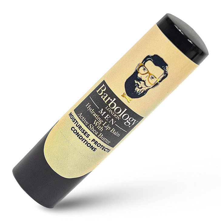Barbology London Mens Moisturizing Lip Balm for Chapped Lips with Organic Moroccan Argan Oil Lightweight Formula Leaves