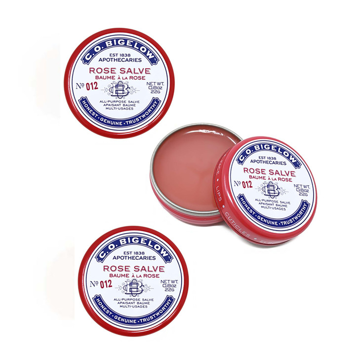 CO Bigelow Rose Salve Tins Pack of 3 Lip Balm Tins All Purpose Salve for Lips Cuticles Hands Dry Skin Lip Balm Set 08 oz