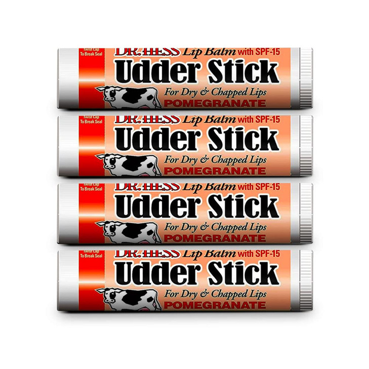 Dr Hess Udder Stick Lip Balm Pomegranate 4 Count