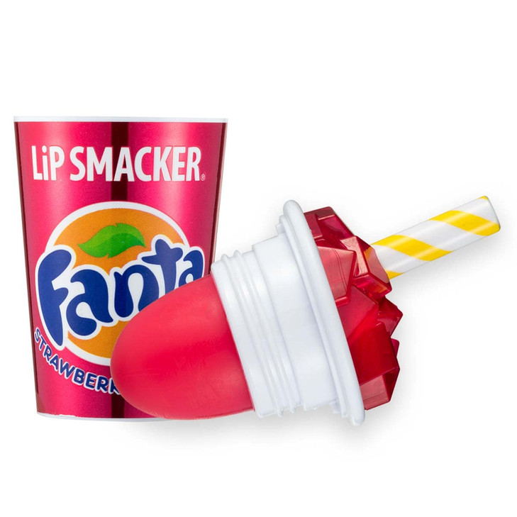 Lip Smacker Coca Cola Lip Balm Moisturizing Collectible Beverage Cup Design Sheer Finish for Smooth Lips Strawberry Fant