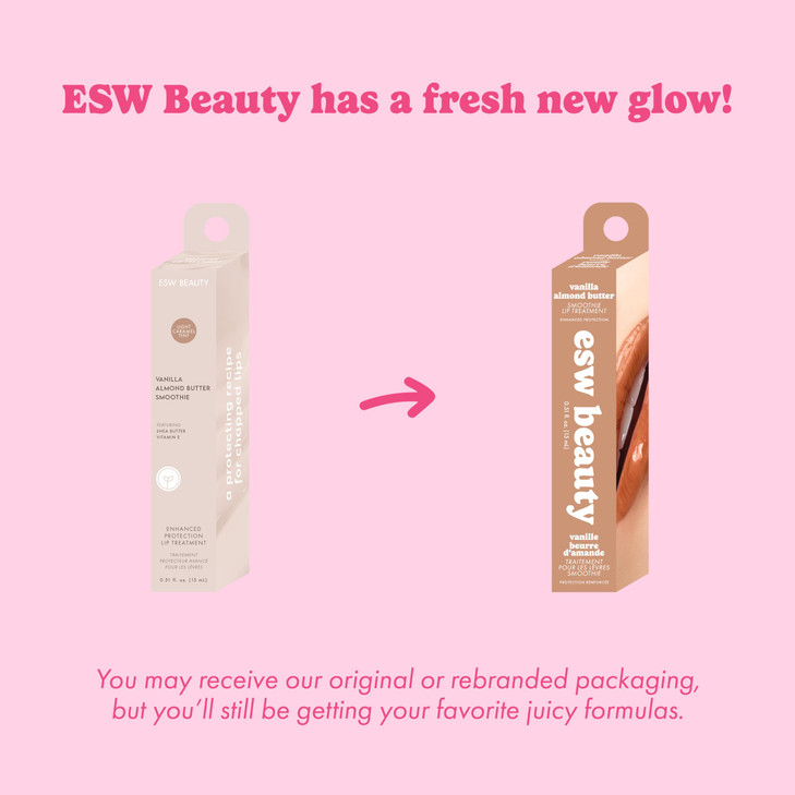ESW Beauty Vanilla Almond Butter Lip Treatment Light Caramel Brown Tint with Shea Butter Vitamin E Vanilla Almond for En