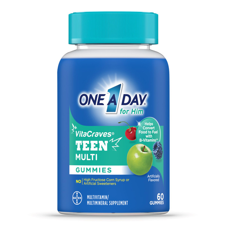 One A Day Teen for Him Multivitamin Gummies, Gummy Multivitamins with Vitamin A, C, D, E and Zinc for Immune Health Support, Physical Energy & more,
