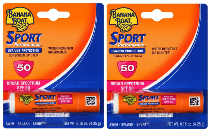 Banana Boat Sport SPF 50 Sunscreen Lip Balm 2 Pack