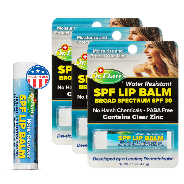 Dr Dans SPF 30 Lip Balm Mineral Based 3 Pack