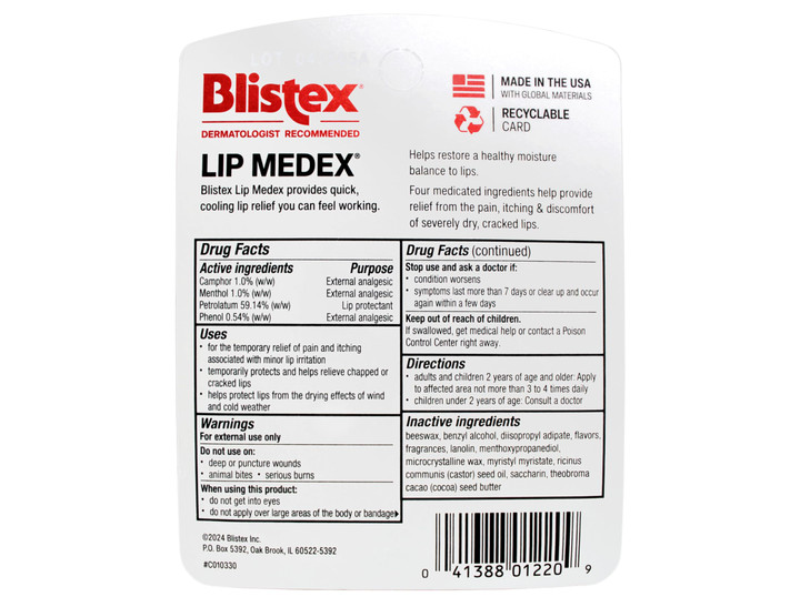 Blistex Lip Medex25 oz Pack of 24