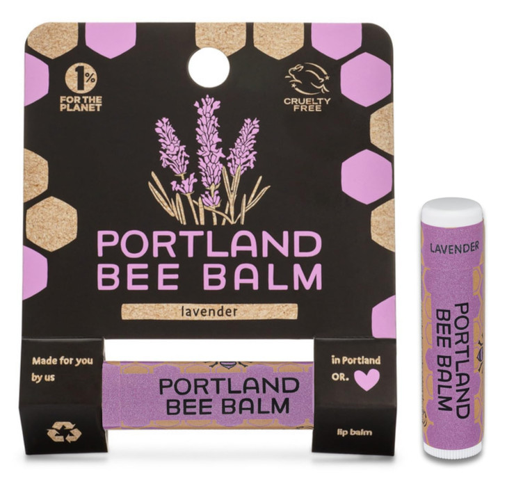 Portland Bee Balm All Natural Handmade Beeswax Based Lip Balm Lavender 1 Count