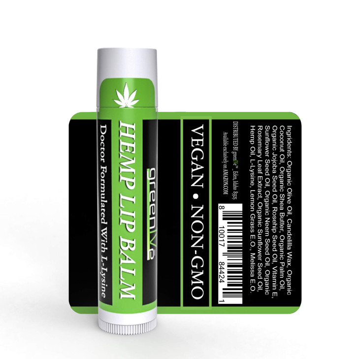 GreenIVe Hemp Lip Balm Vegan Omegas 3 6 Vitamin E LLysine Hydrating Handcrafted 5