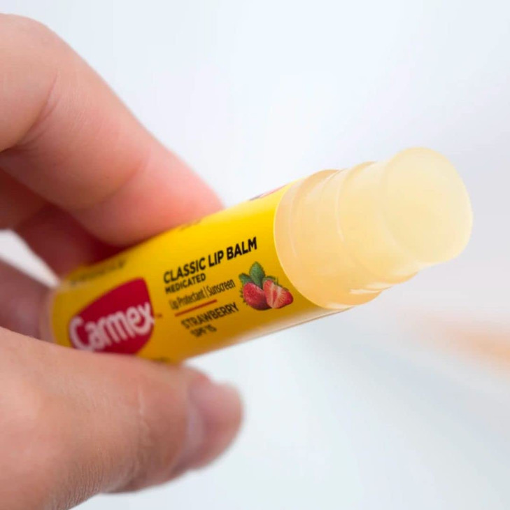 Carmex Cold Sore Relievers Carmex Daily Care Moisturizing Lip Balm Strawberry Spf 15 015 Oz