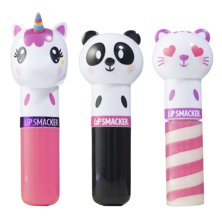 Lip Smacker Lippy Pals Set of 3 Flavored Moisturizing Smoothing Soft Shine Lip Balm Hydrating Protecting Fun Tasty Flavo
