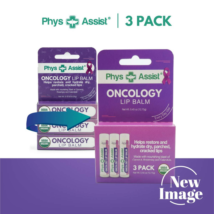 Oncology Lip Balm USDA Organic Hydrate Dry Parched Lips Moisturizing 3 Pack