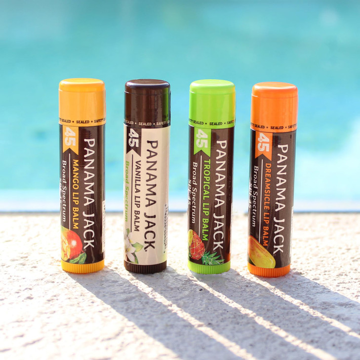 Panama Jack Sunscreen Lip Balm SPF 45 Flavor Pack Broad Spectrum UVAUVB Sunscreen Protection Prevents Soothes Dry Chappe