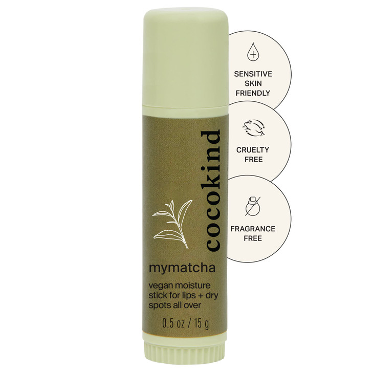 Cocokind Mymatcha AllOver Moisture Stick Lip Balm and Eye Cream for Dry Skin 05 Oz