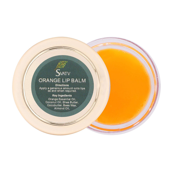 SVATV Orange Flavored Lip Balm With Natural Ingredients Shea Butter Beeswax Coconut Oil To Nourished Repair Dry Or Chapp