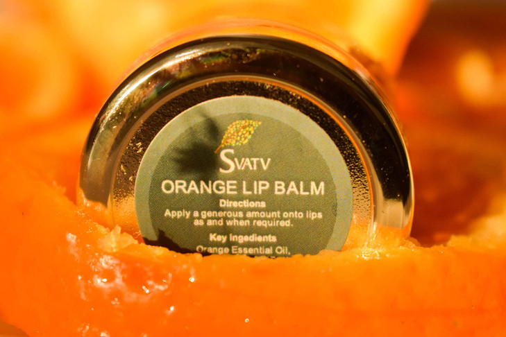 SVATV Orange Flavored Lip Balm With Natural Ingredients Shea Butter Beeswax Coconut Oil To Nourished Repair Dry Or Chapp