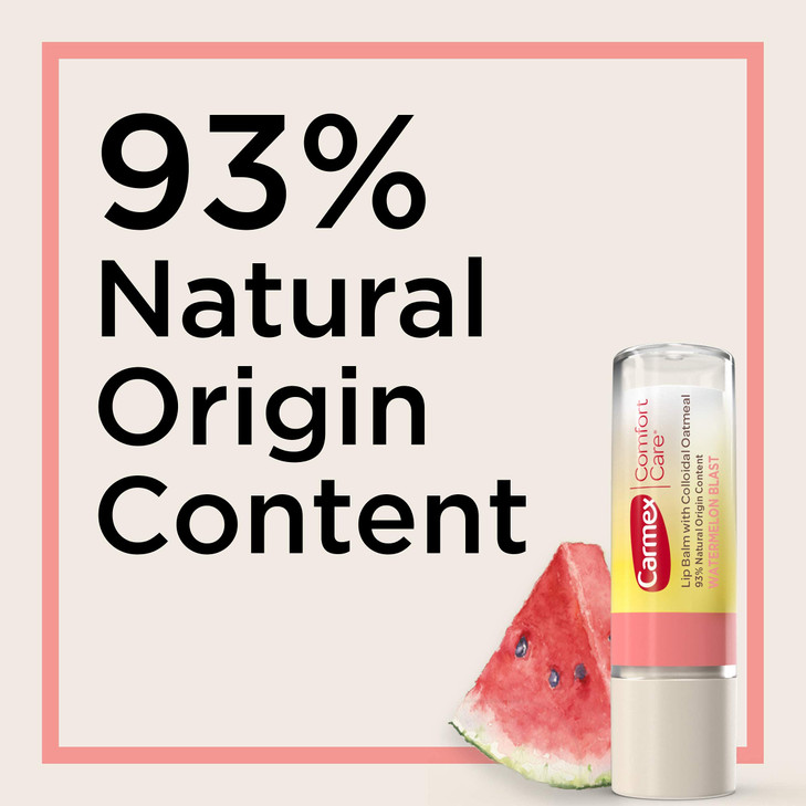 Carmex Comfort Care Lip Balm Stick with Colloidal Oatmeal in Watermelon Blast 015 OZ 2 Count