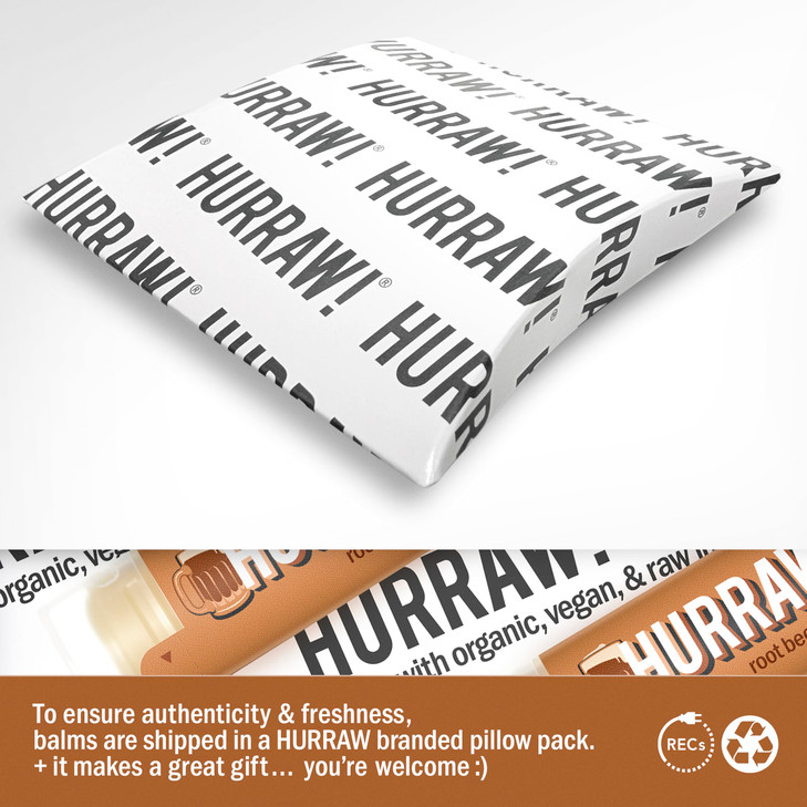 Hurraw Root Beer Lip Balm 3 Pack Organic Certified Vegan Cruelty and Gluten Free NonGMO 100 Natural Ingredients Bee Shea